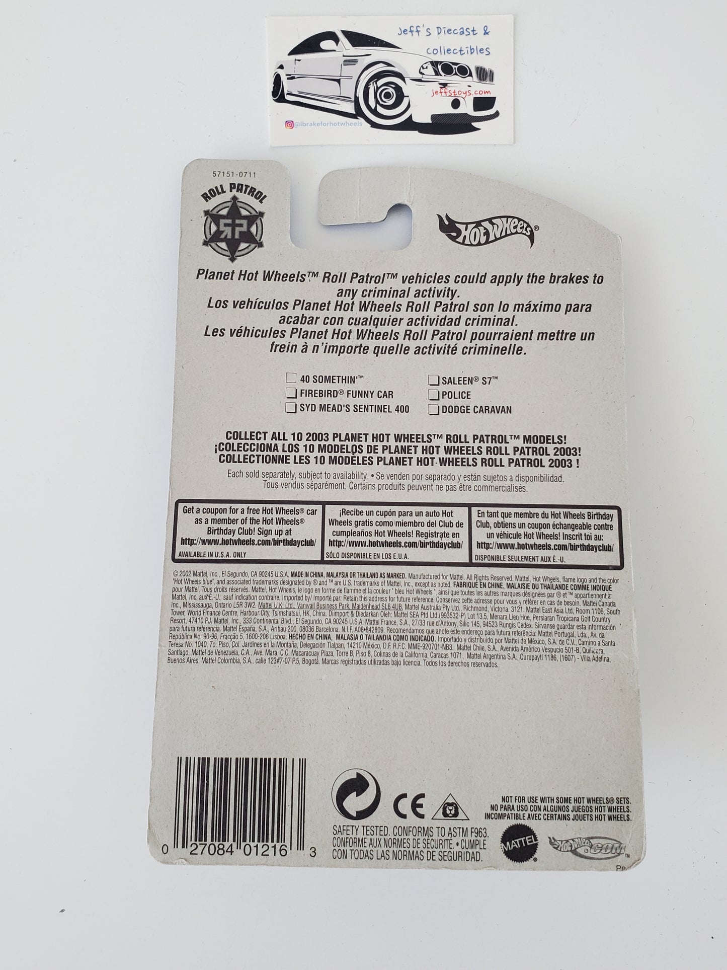 2003 Hot Wheels Roll Patrol Police Car #163