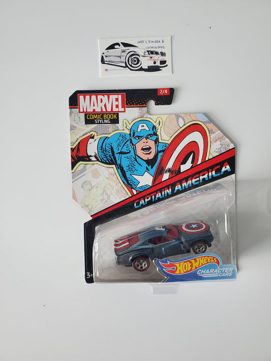 2017 Hot Wheels Character Cars Captain America Comic Book Styling