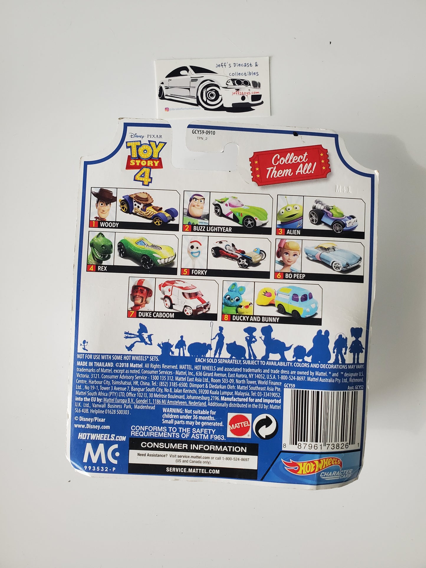 2018 Hot Wheels Character Cars Toy Story 4 Duke Caboom