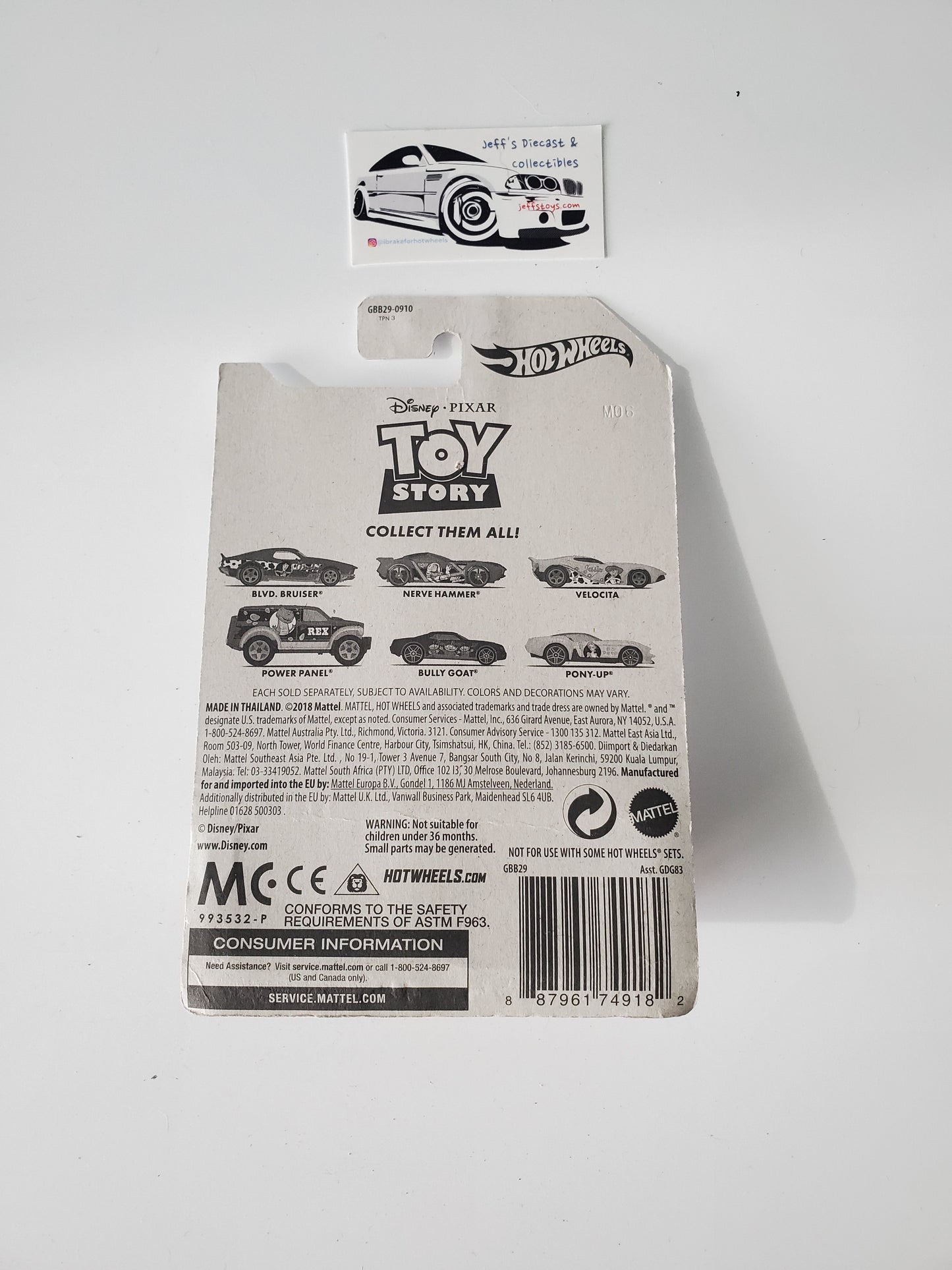 2019 Hot Wheels Toy Story Woody Blvd Bruiser