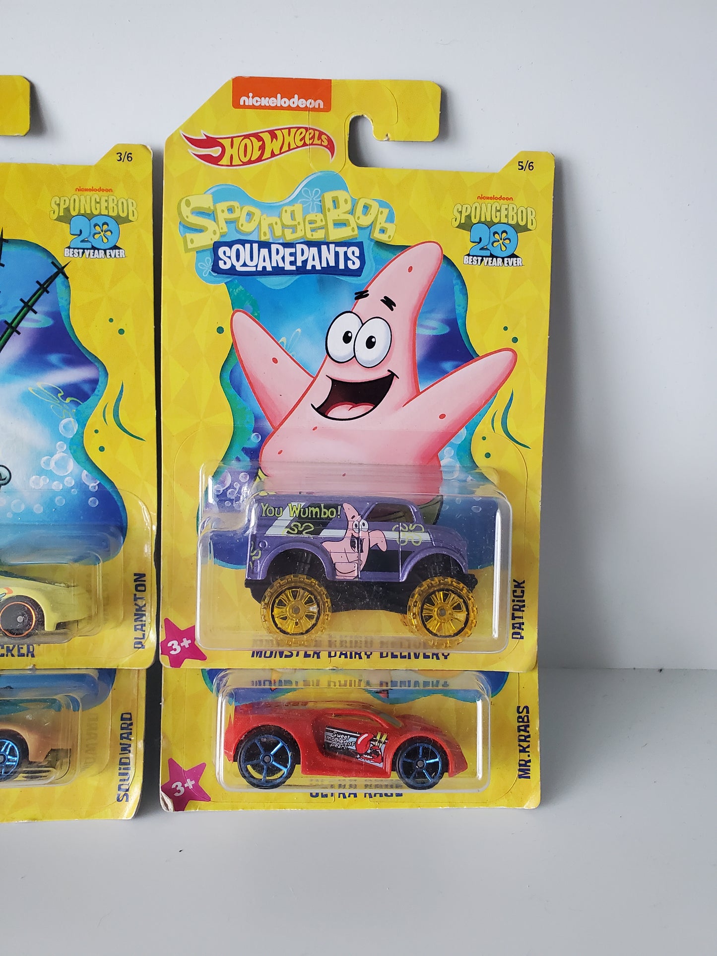 2019 Hot Wheels Spongebob Squarepants 6 Car Set - 20 Year With Error!