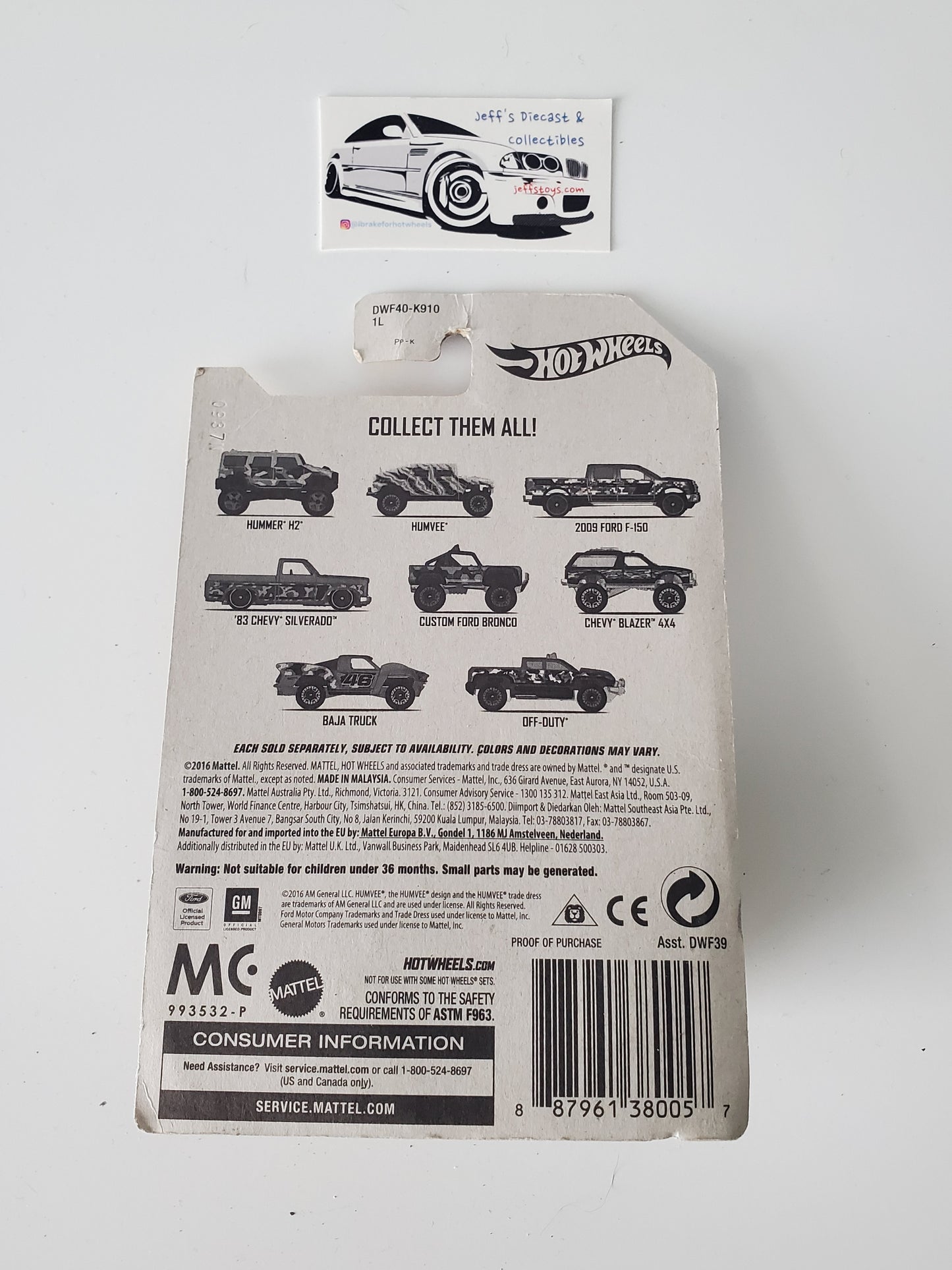 2017 Hot Wheels Camouflage Series Hummer H2