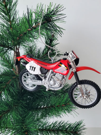 Honda XR 400r Dual Sport Dirt Bike Christmas Ornament - Custom Made