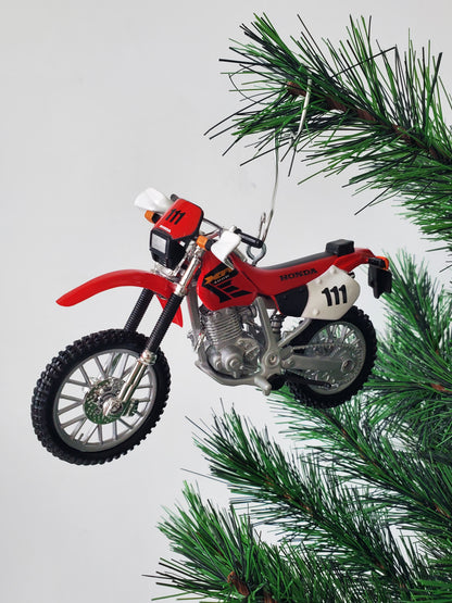 Honda XR 400r Dual Sport Dirt Bike Christmas Ornament - Custom Made