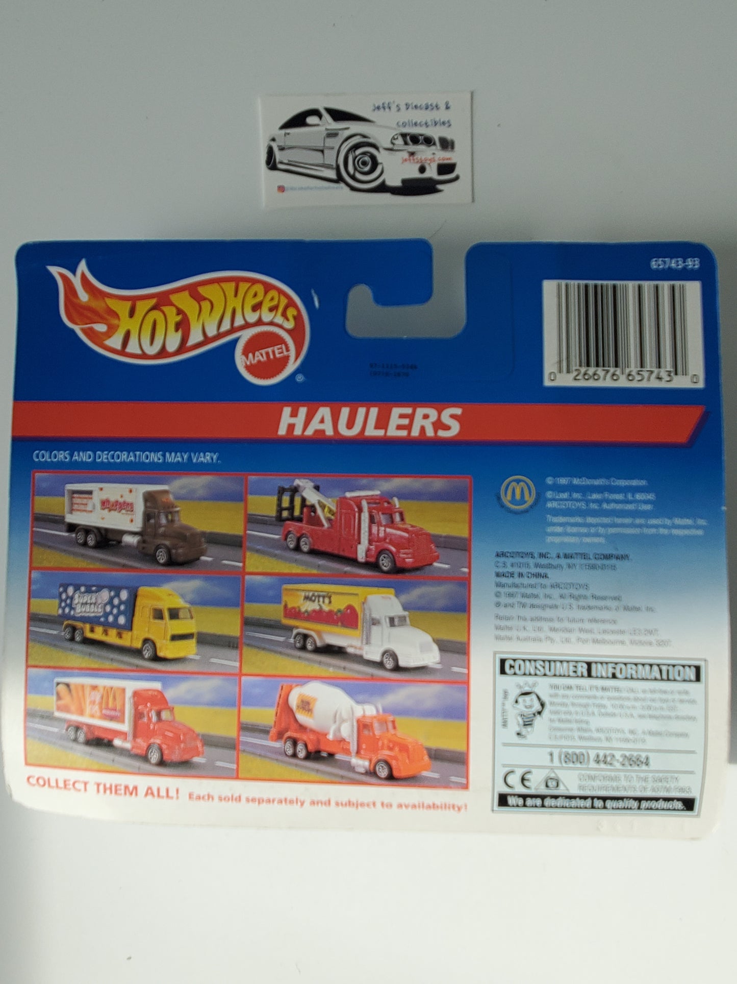 1996 Hot Wheels Haulers Tow Truck