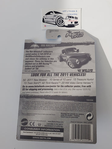 2011 Hot Wheels Custom '41 Willys Coupe #152