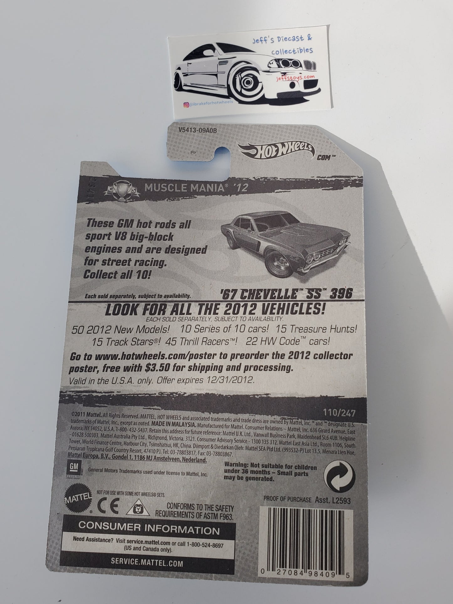 2012 Hot Wheels '67 Chevelle SS 396 #110