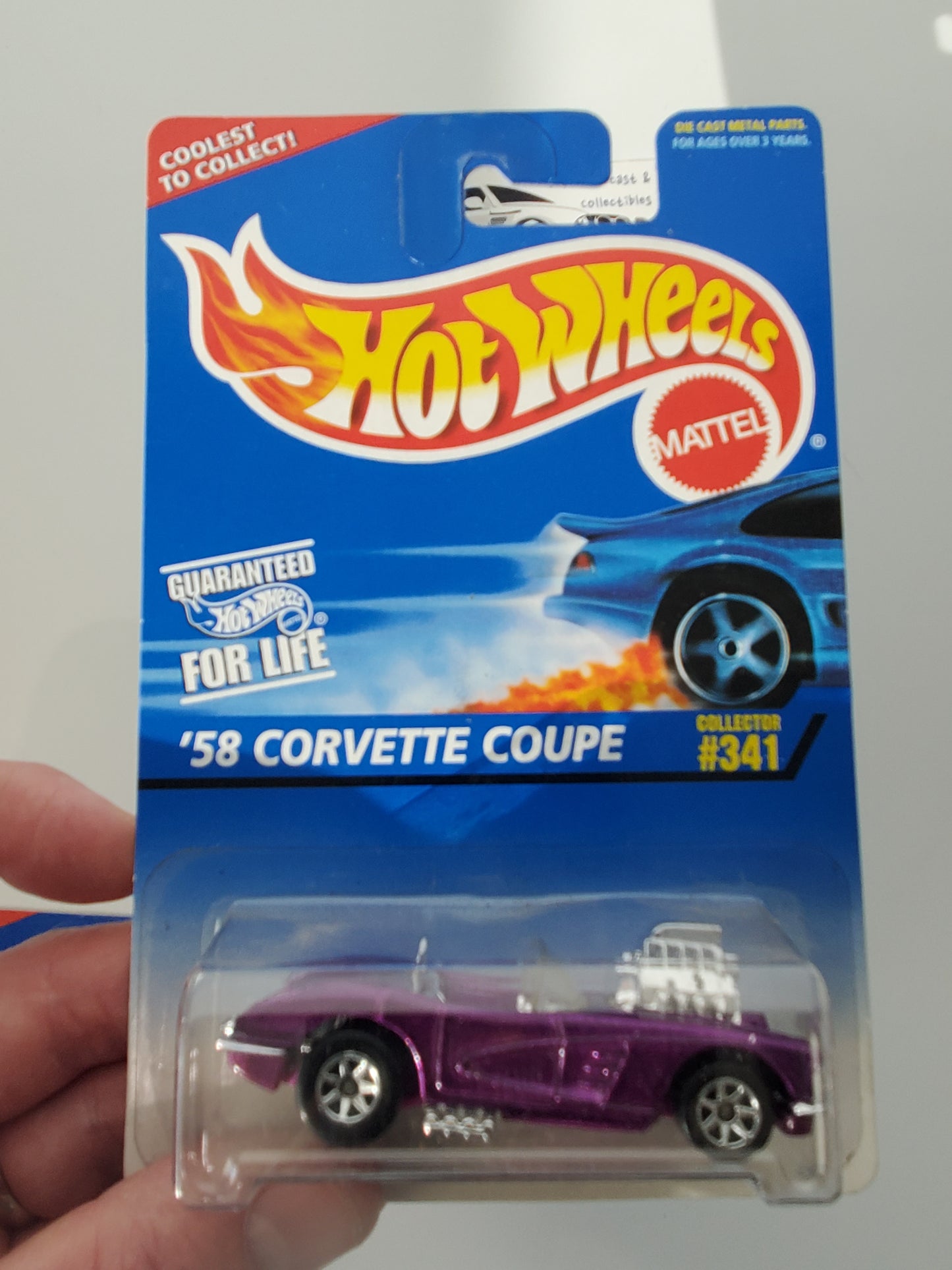 1997 Hot Wheels '58 Corvette #341 - Lot of 2 Card Variations