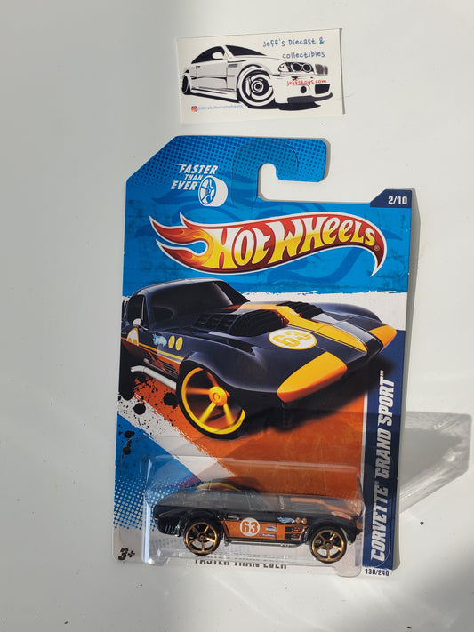 2011 Hot Wheels Corvette Grand Sport #130 Faster Than Ever Black