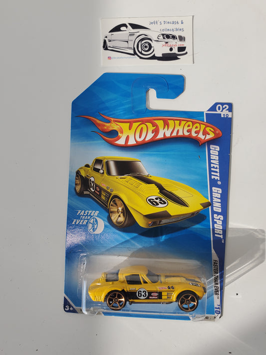 2010 Hot Wheels Corvette Grand Sport #130 Faster Than Ever Yellow