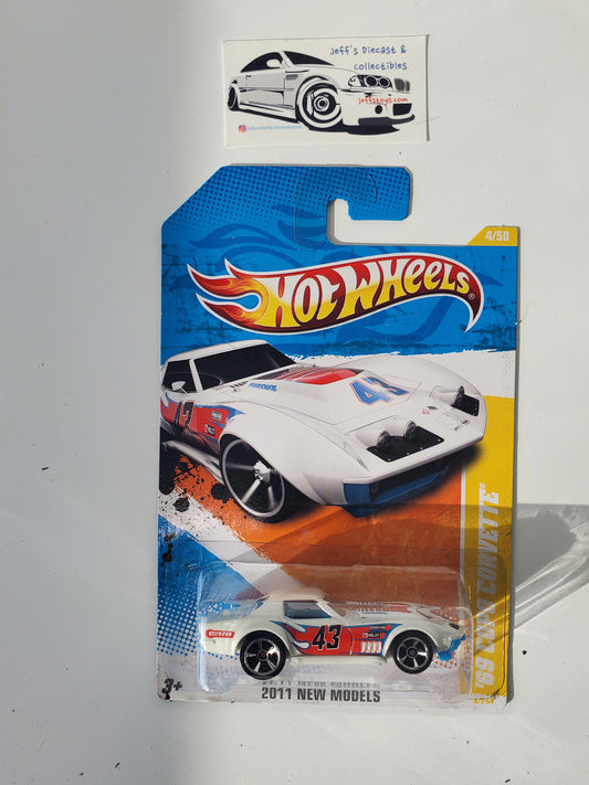 2011 Hot Wheels '69 Copo Corvette #4 White
