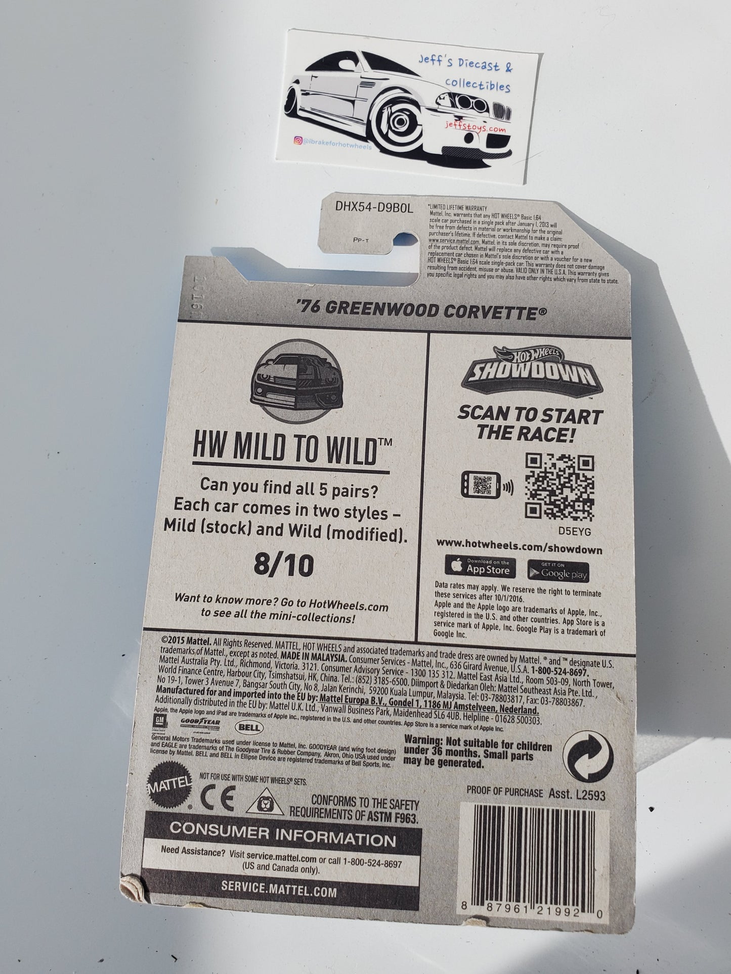 2016 Hot Wheels '76 Greenwood Corvette #63