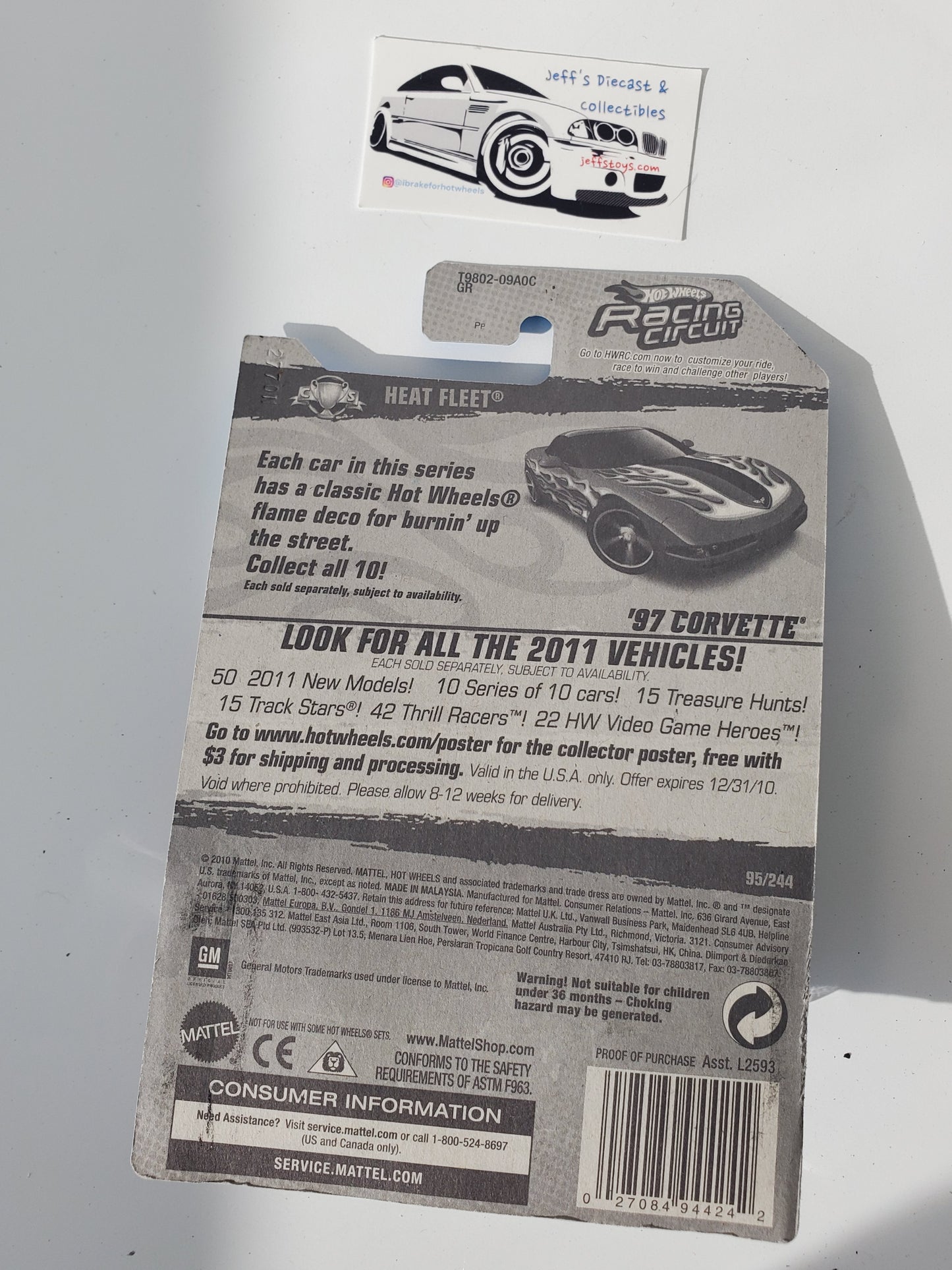 2011 Hot Wheels '97 Corvette #95 Red