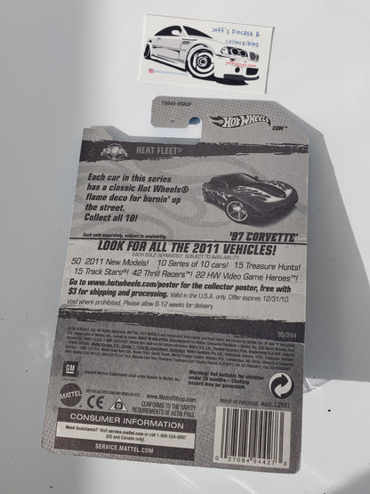 2011 Hot Wheels '97 Corvette #95 Blue