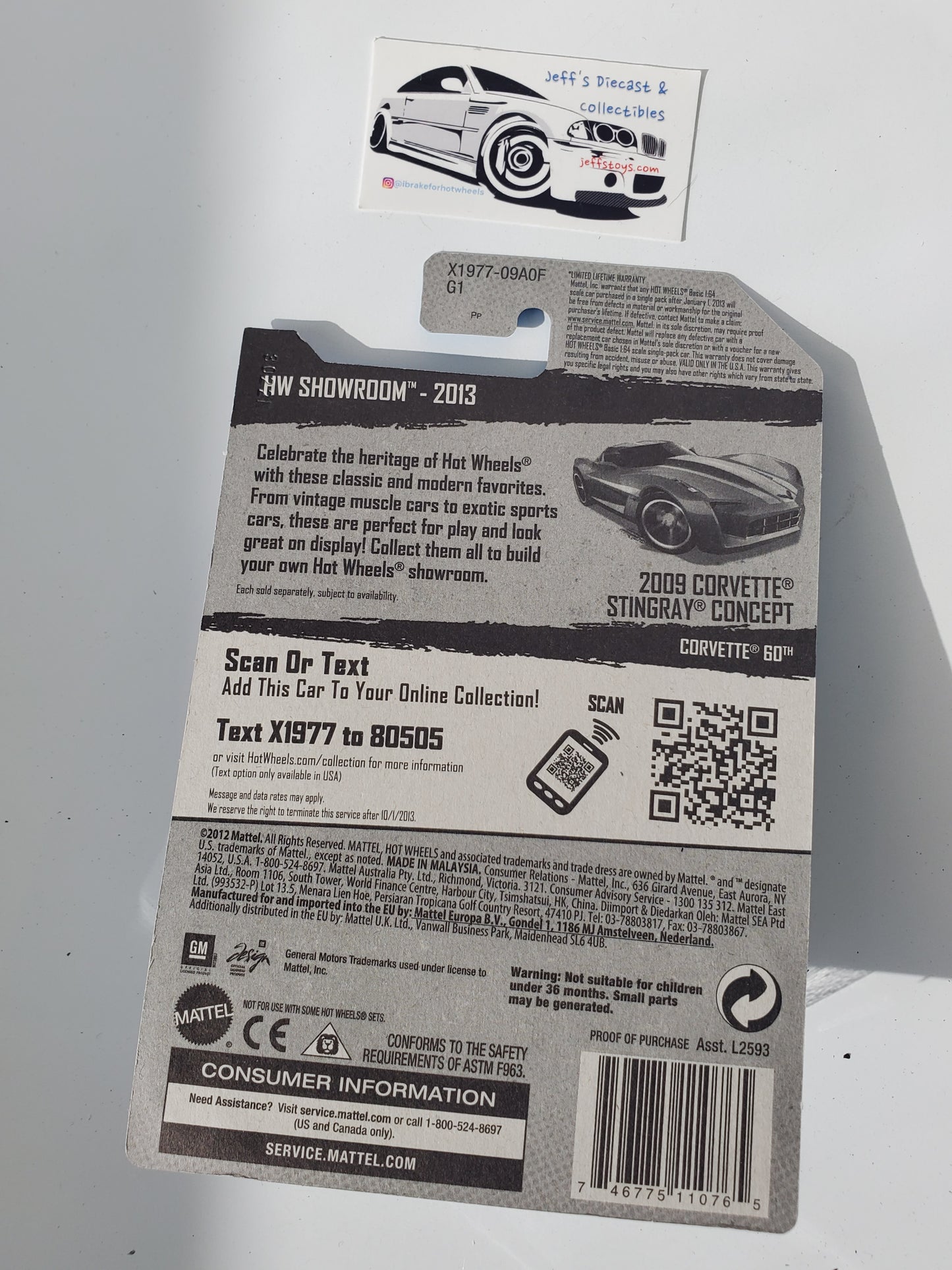 2013 Hot Wheels 2009 Corvette Stingray Concept Blue #209