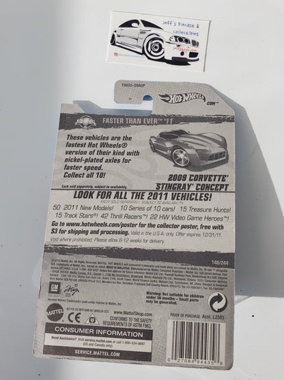 2011 Hot Wheels 2009 Corvette Stingray Concept #148 Red
