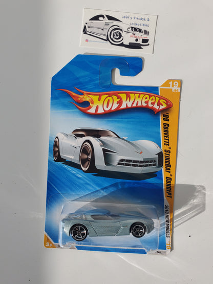 2010 Hot Wheels 2009 Corvette Stingray Concept #19 Blue