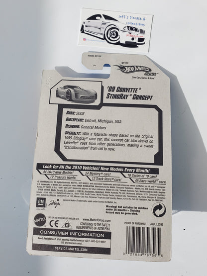 2010 Hot Wheels 2009 Corvette Stingray Concept #19 Blue