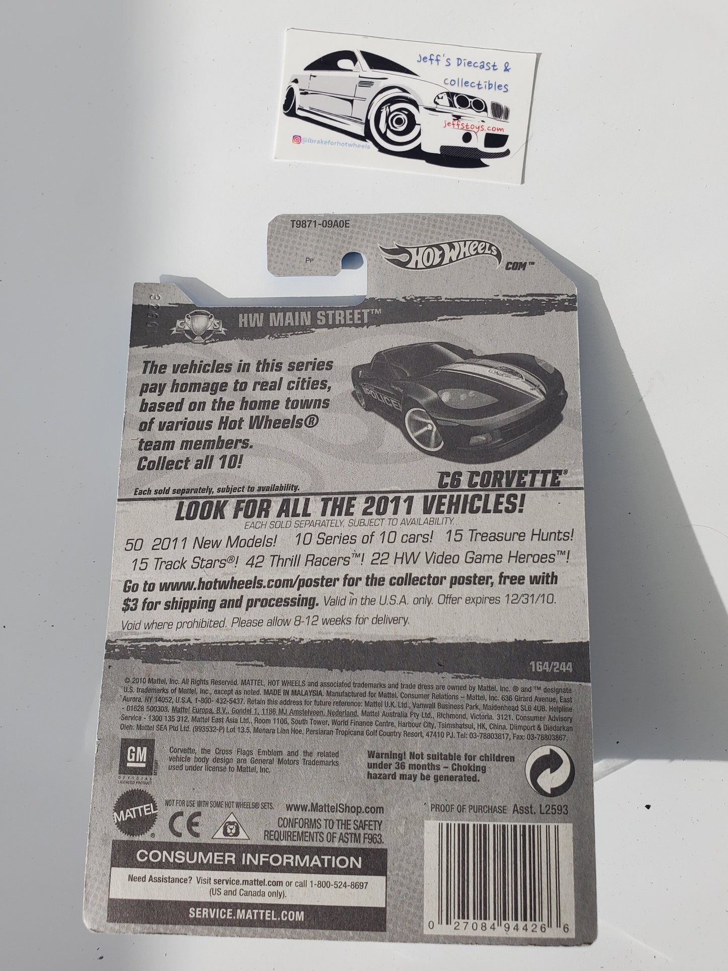 2011 Hot Wheels C6 Corvette #164 Black