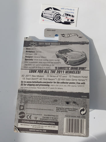 2011 Hot Wheels '11 Corvette Grand Sport #32 Blue