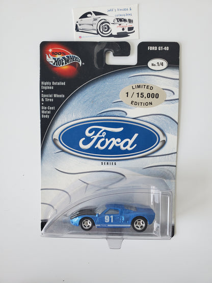 2002 Hot Wheels Ford GT-40 Blue Limited Edition 1/15,000 Real Riders A