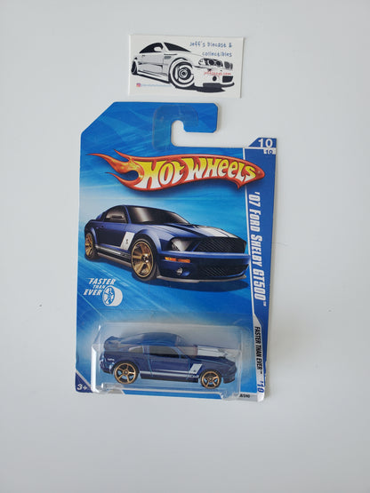 2010 Hot Wheels '07 Ford Shelby GT500 Blue #138 FTE