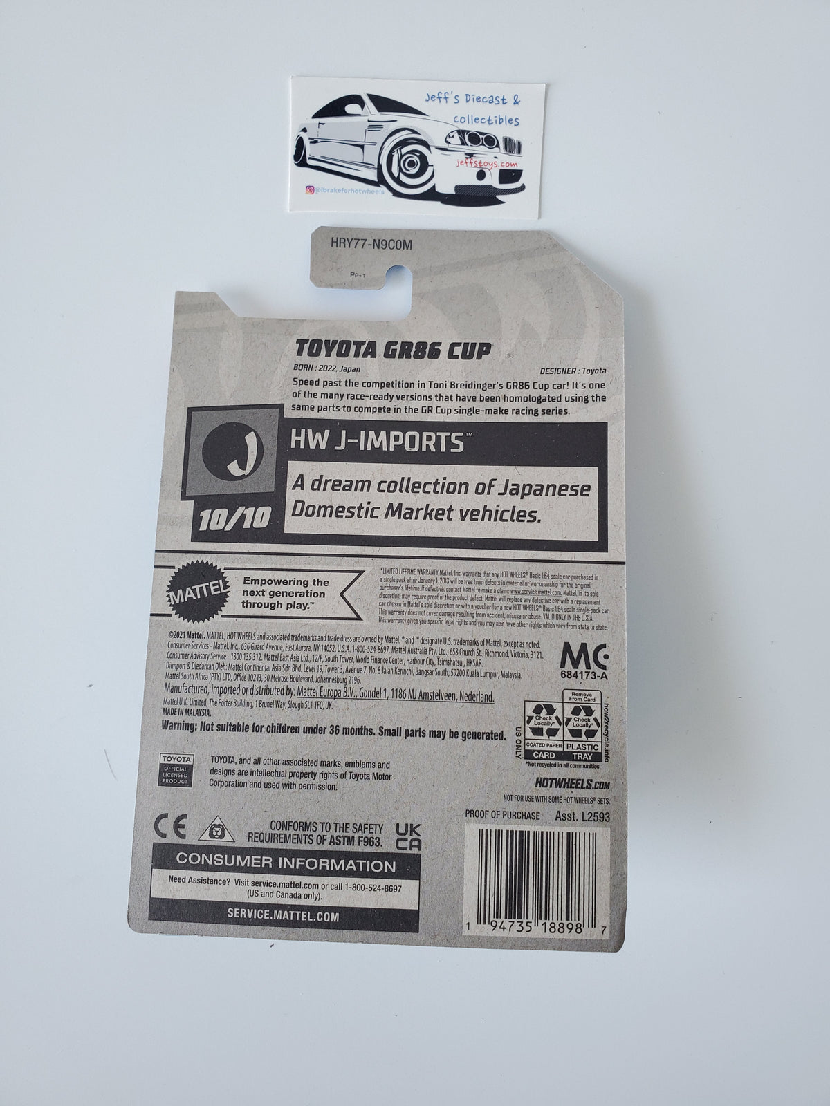 2024 Hot Wheels Toyota GR86 Cup #203