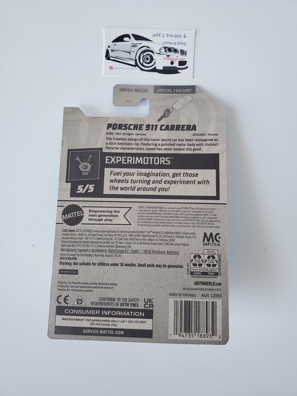 2024 Hot Wheels Porsche 911 Carrera #134 Keychain
