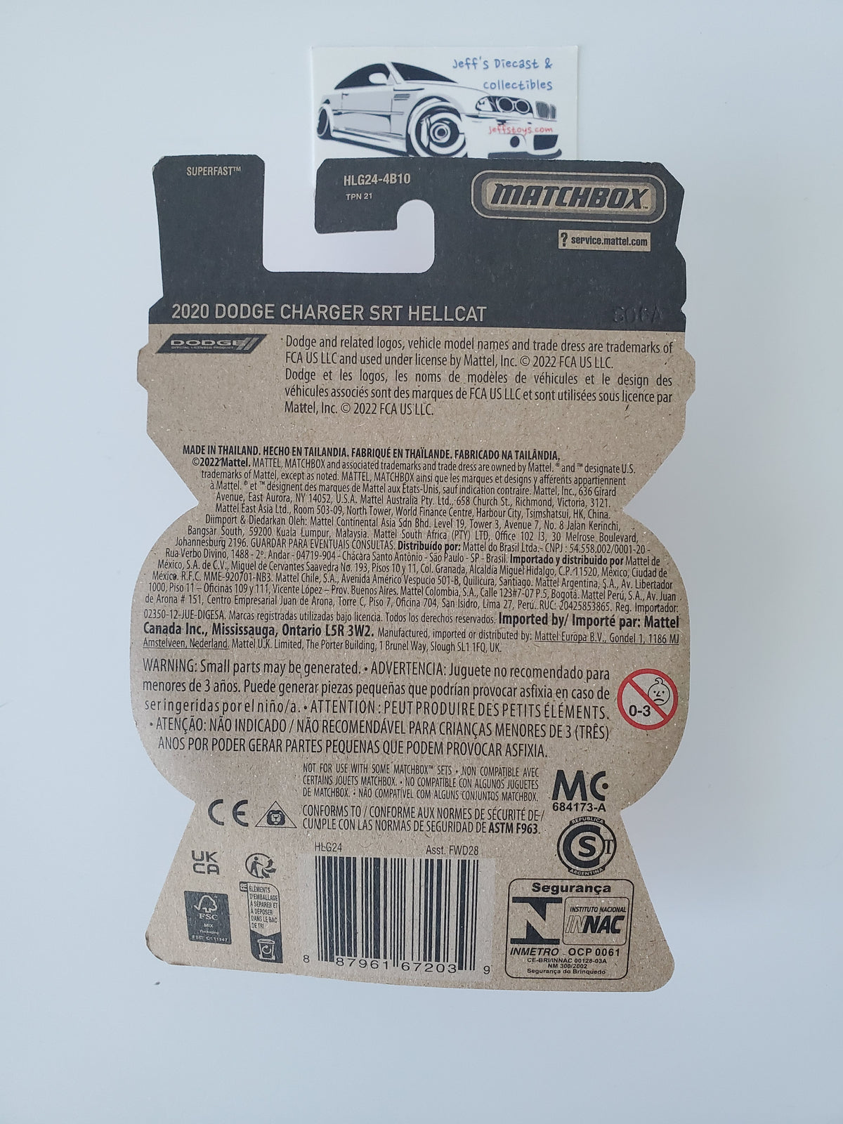 2023 Matchbox Moving Parts 2020 Dodge Charger SRT Hellcat