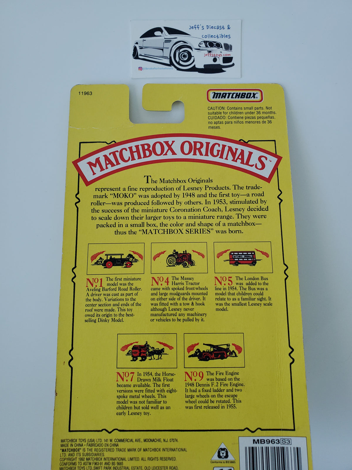 1992 Matchbox Originals No 7 Horse Drawn Milk
