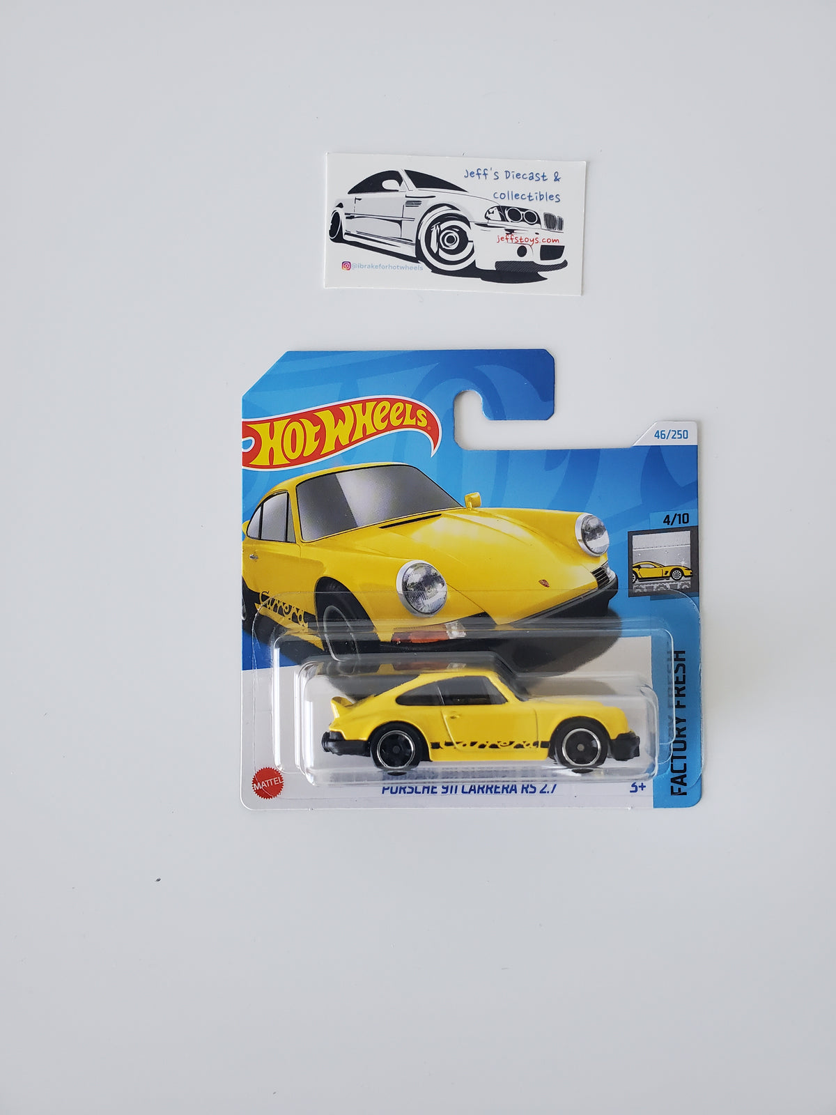 2024 Hot Wheels Porsche 911 Carrera RS 2.7 #46 Short Card