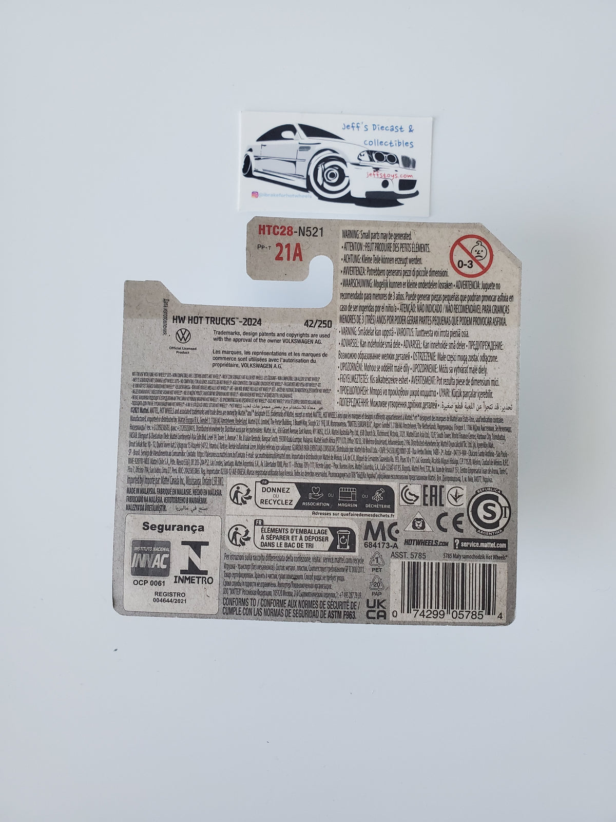 2023 Hot Wheels Volkswagen T2 Pickup #42 Short Card