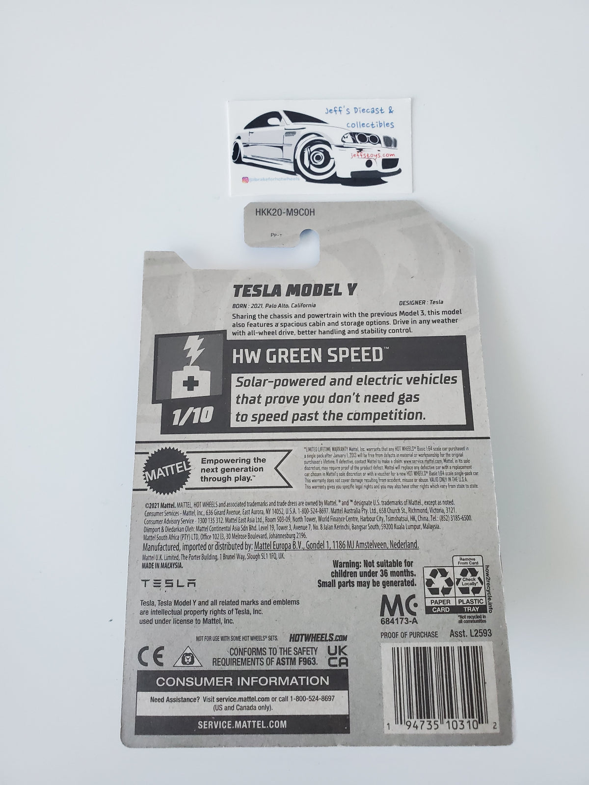 2023 Hot Wheels Tesla Model Y #37 Gray