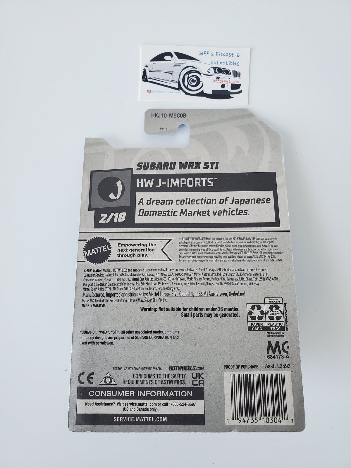 2023 Hot Wheels Subaru WRX STI #21 Blue