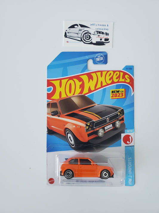 2023 Hot Wheels '73 Honda Civic Custom #90 Orange