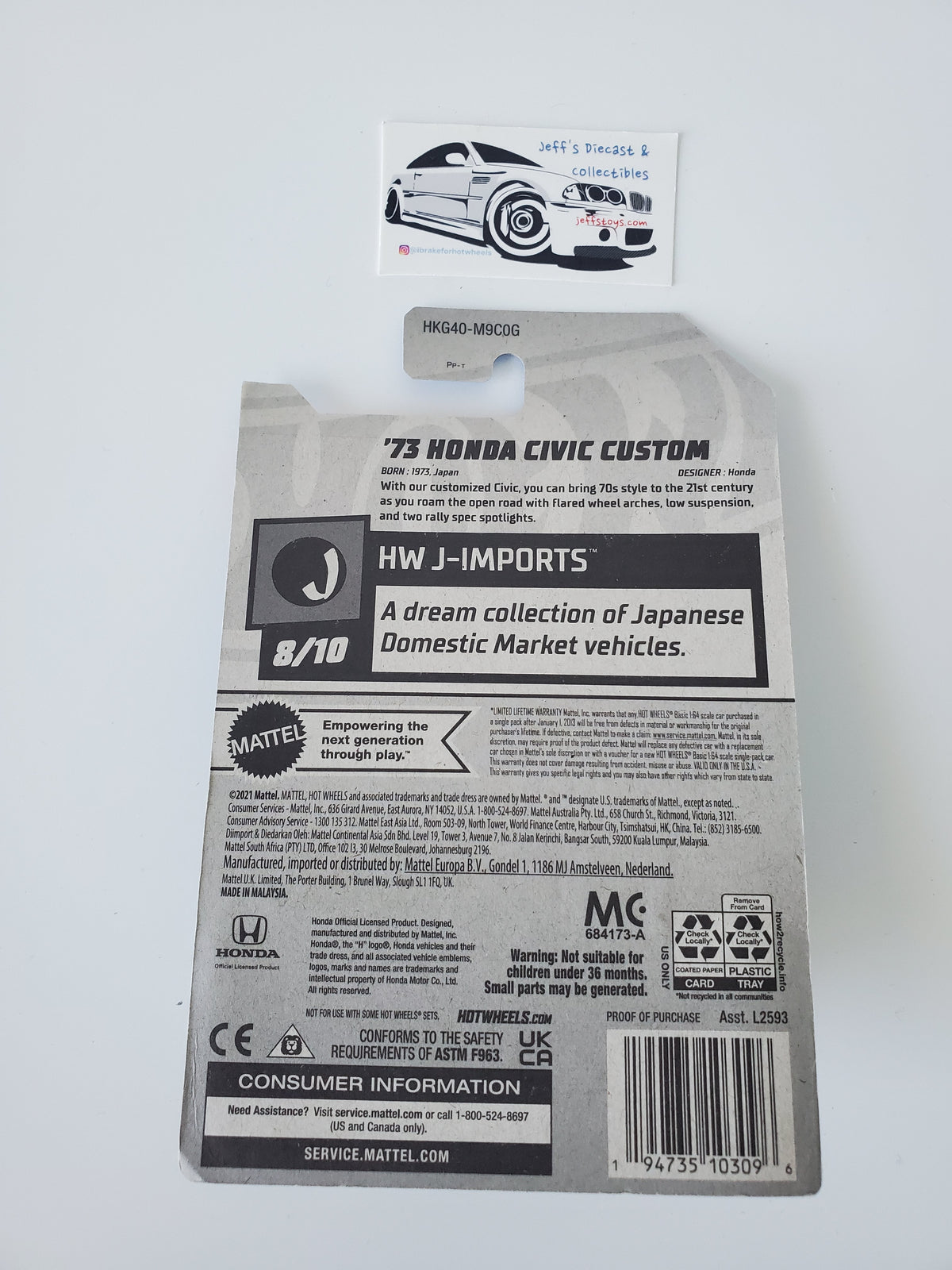 2023 Hot Wheels '73 Honda Civic Custom #90 Green