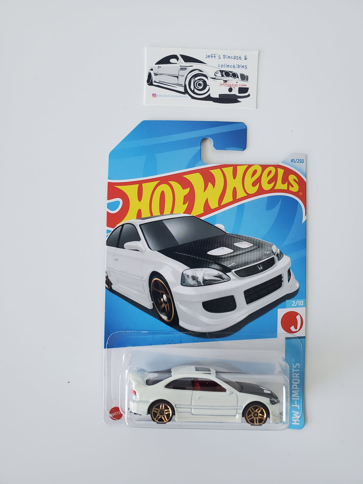 2023 Hot Wheels Honda Civic SI #45 White International Card