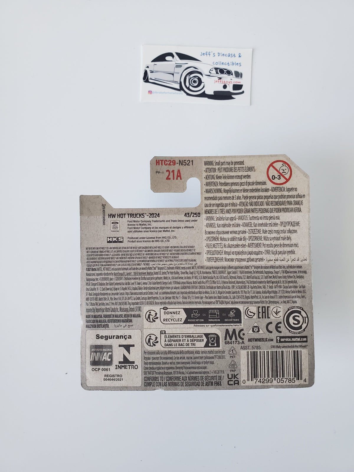 2024 Hot Wheels '19 Ford Ranger Raptor #43 Short Card