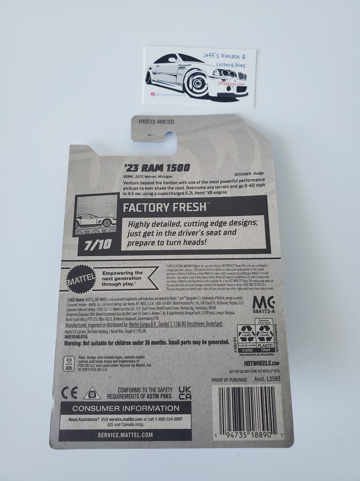 2024 Hot Wheels '23 Ram 1500 #97 Red