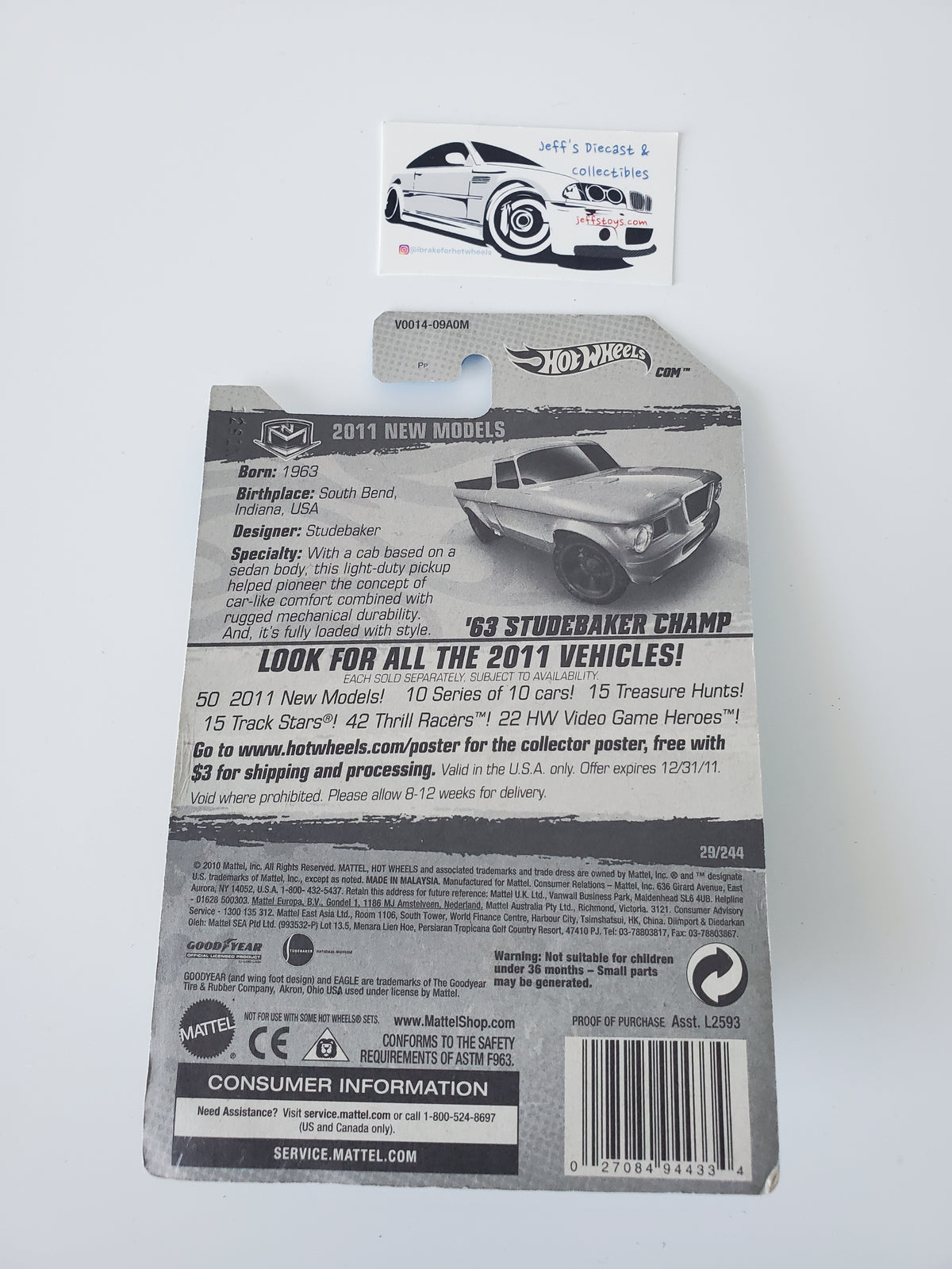 2011 Hot Wheels ''63 Studebaker Champ #29