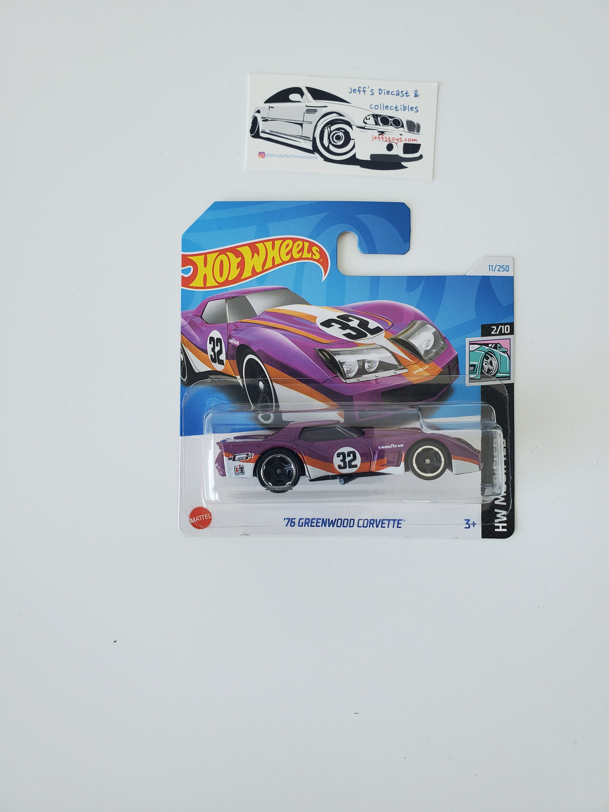 2024 Hot Wheels '76 Greenwood Corvette #11 Short Card