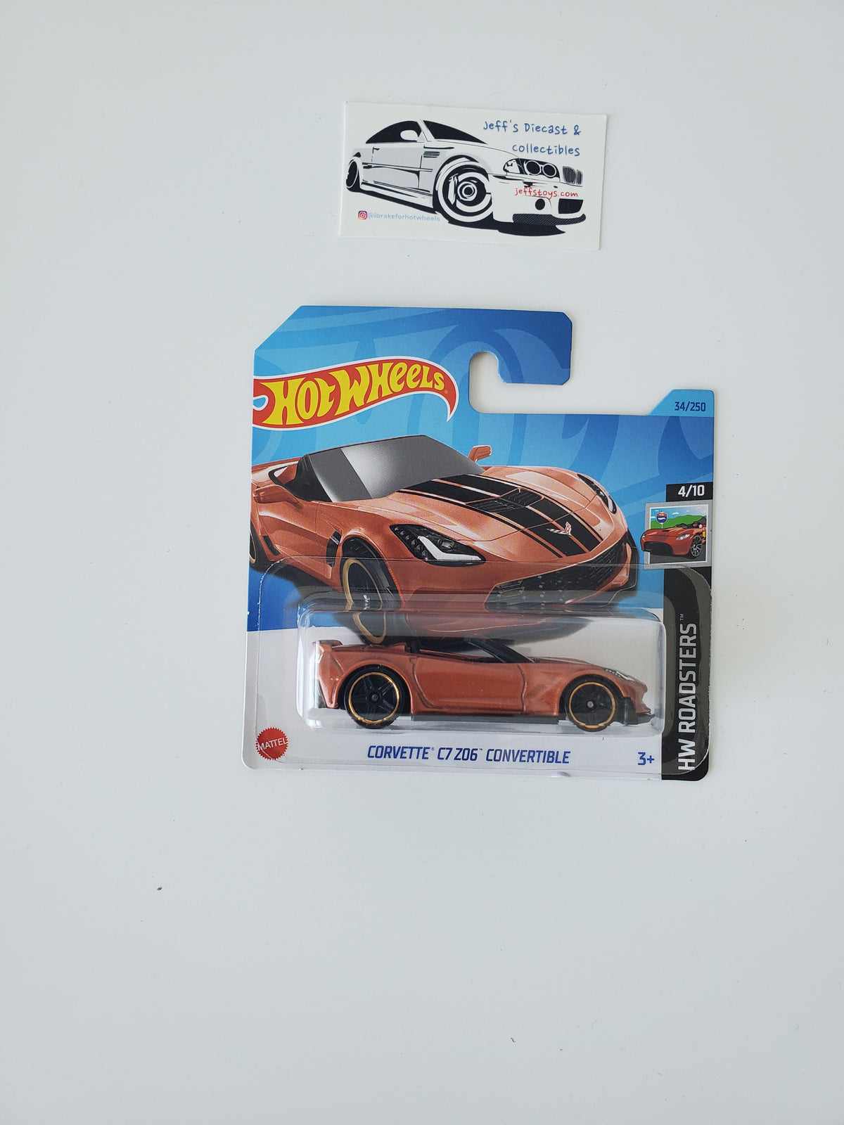 2024 Hot Wheels Corvette C7 Z06 Convertible #34 Short Card