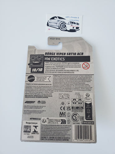 2024 Hot Wheels Dodge Viper SRT10 ACR #241 International Card