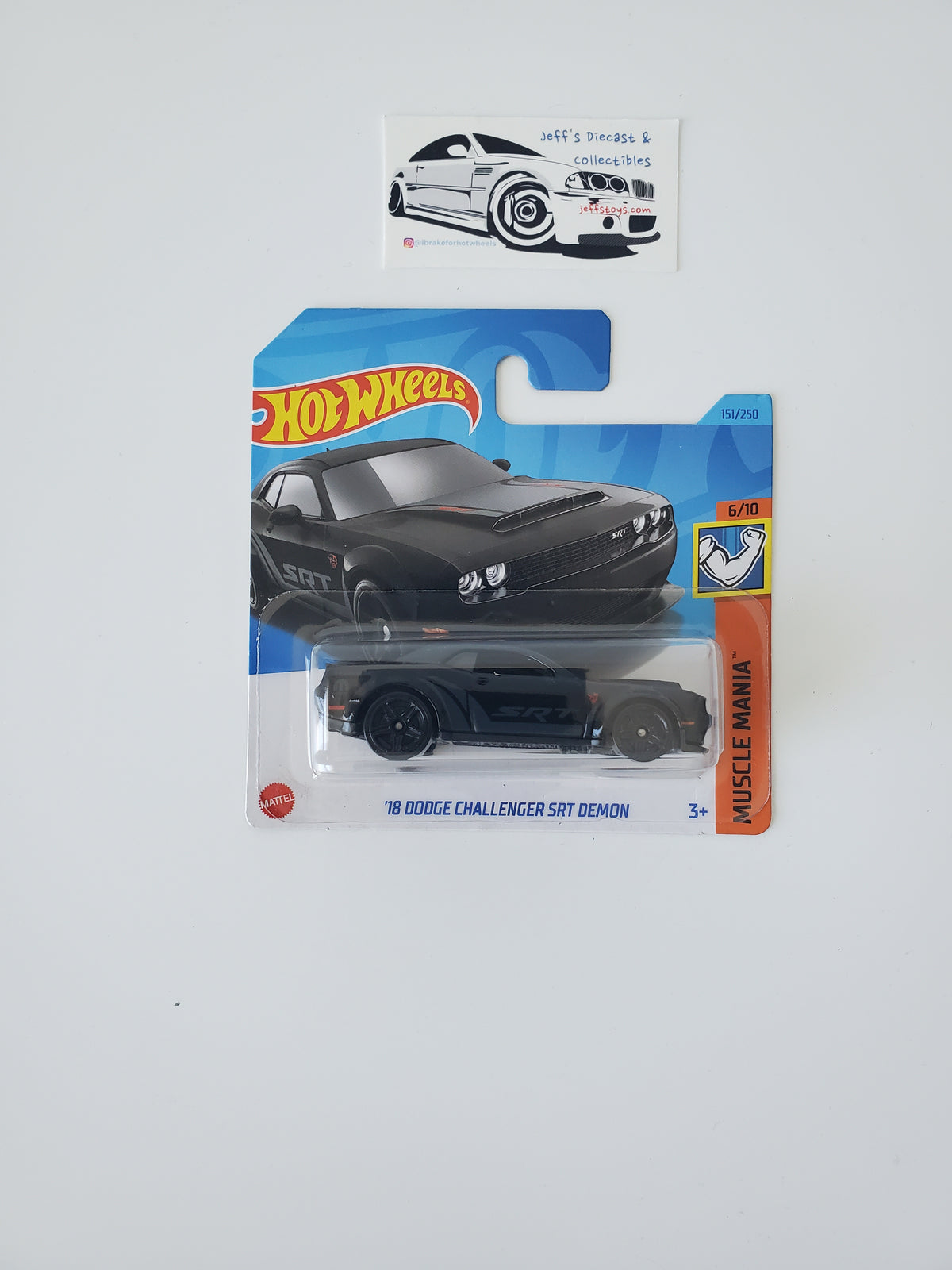 2023 Hot Wheels '18 Dodge Challenger SRT Demon #151 Black Short Card