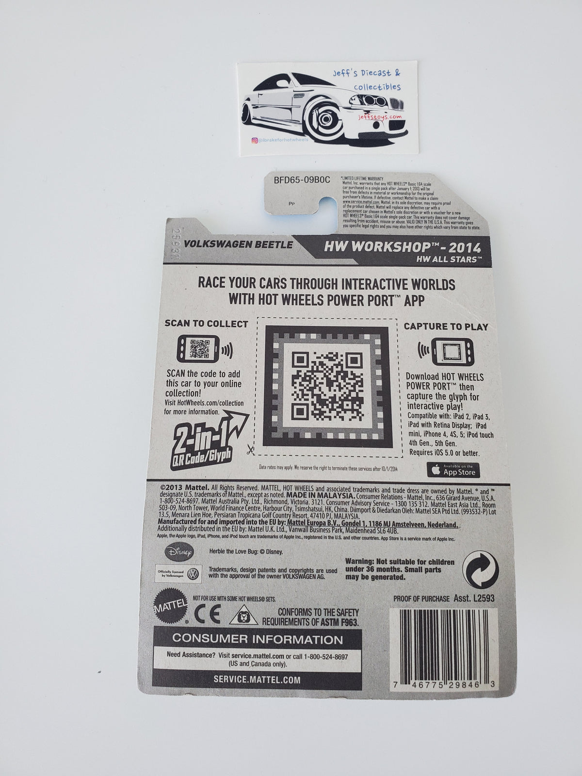 2014 Hot Wheels Volkswagen Beetle The Love Bug #191