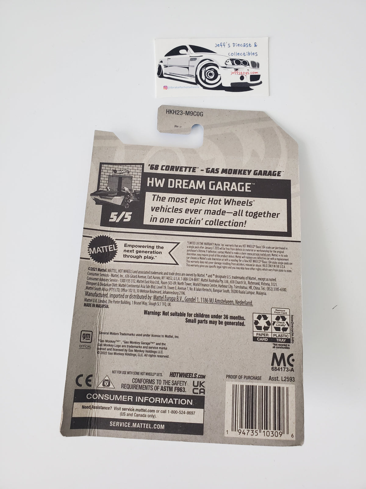 2023 Hot Wheels '68 Corvette Gas Monkey Garage #139 - Damaged Card