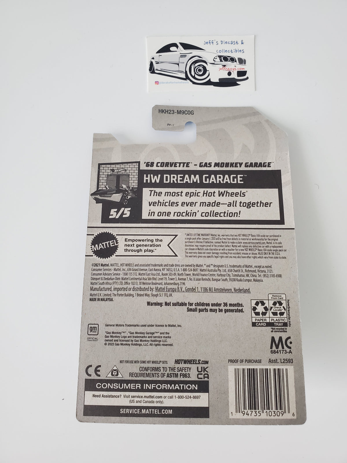 2023 Hot Wheels '68 Corvette Gas Monkey Garage #139 - Dented Bubble