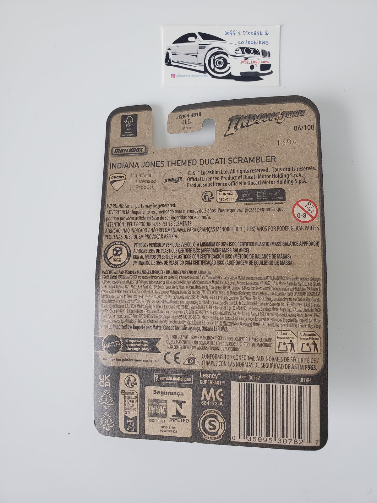 2024 Matchbox Indiana Jones Ducati Scrambler