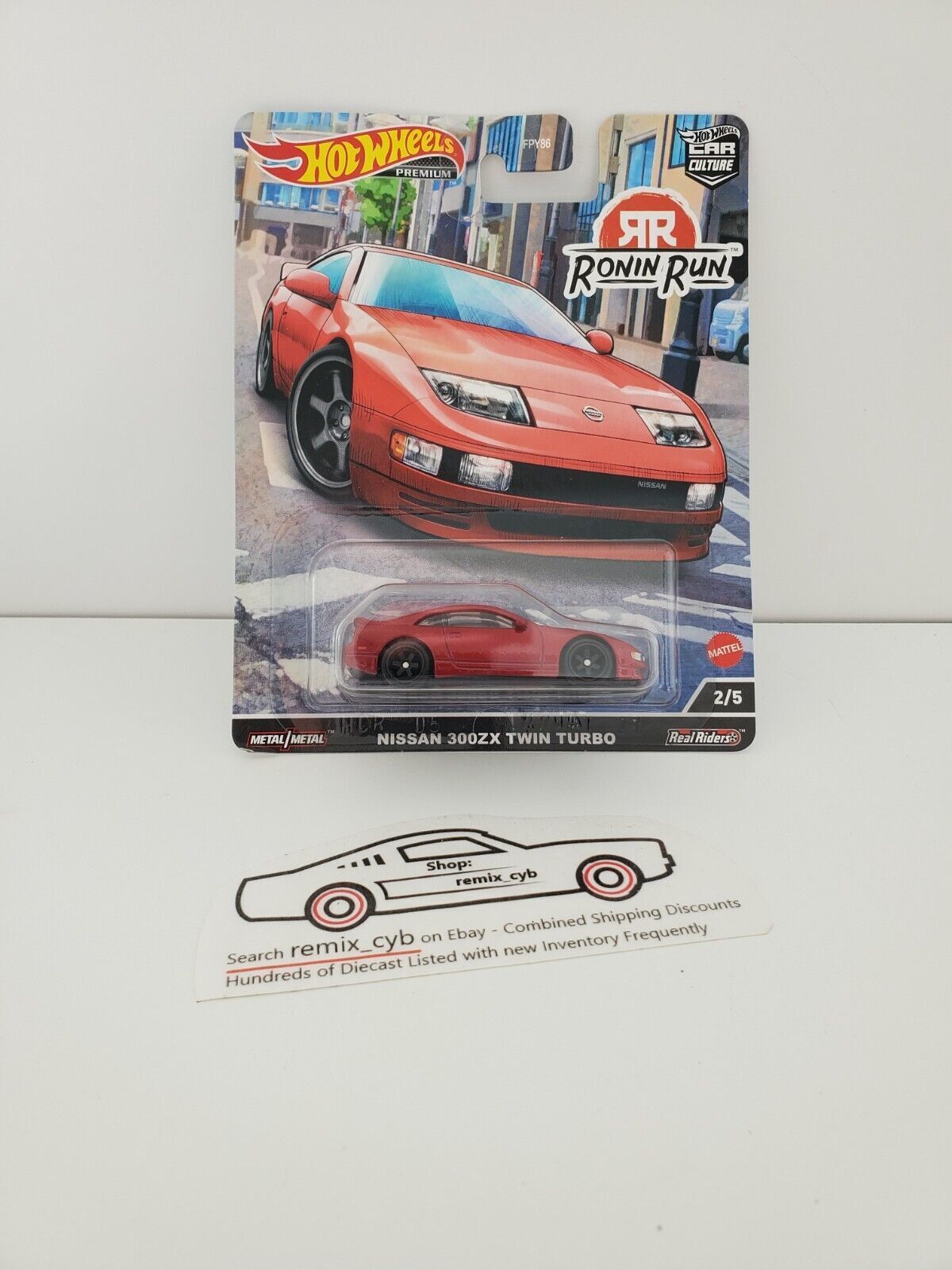 2022 Hot Wheels Nissan 300zx Twin Turbo - Red - Ronin Run Premium w/Real Riders