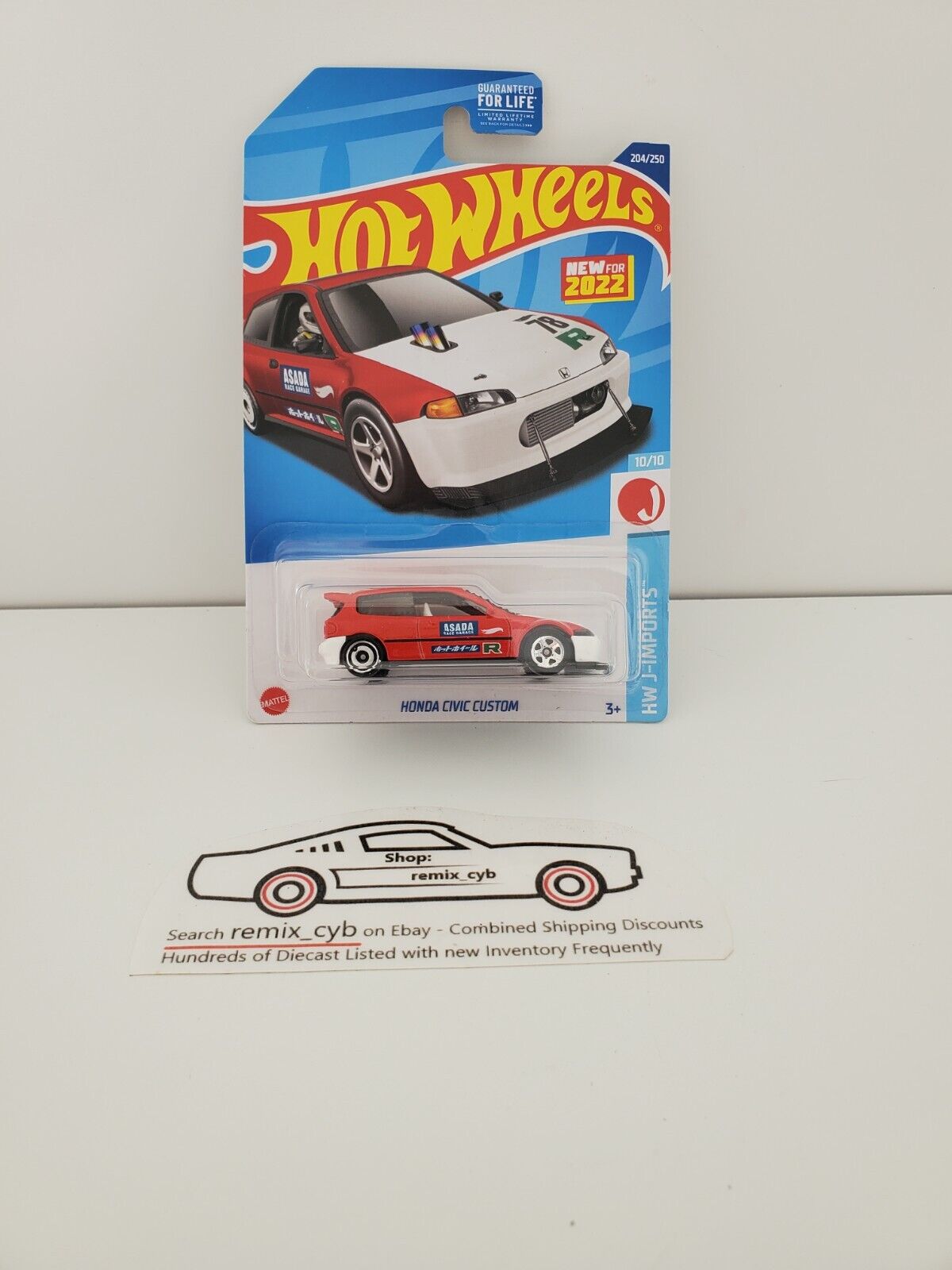 2023 Hot Wheels Honda Civic EG Custom Red HW J-Imports JDM